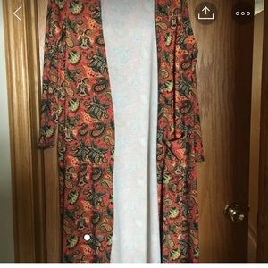 LuLaRoe M Orange Sarah Cardigan